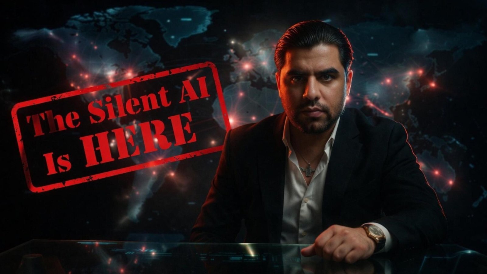 Cinematic AI war concept showing silent artificial intelligence control and global power shift by Wersin Aziz